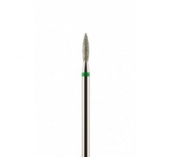 Фреза алмазная формы пламя зеленая крупная зернистость 2,1 мм (021)
