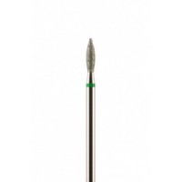 Фреза алмазная формы пламя зеленая крупная зернистость 2,3 мм (023)