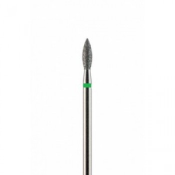 Фреза алмазная формы пламя зеленая крупная зернистость диаметр 2,7 мм (027)