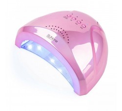Лампа для гель лака и геля гибридная UV/LED Sun1 48 Вт с ЖК дисплеем Зеркально Розовая Mirror Pink SunOne